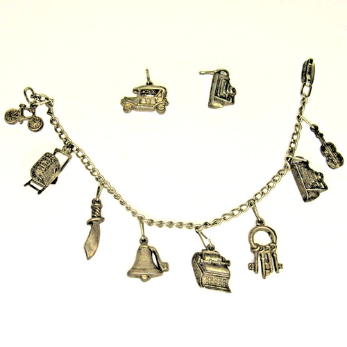 Vintage charm bracelet 1930s - vintage,